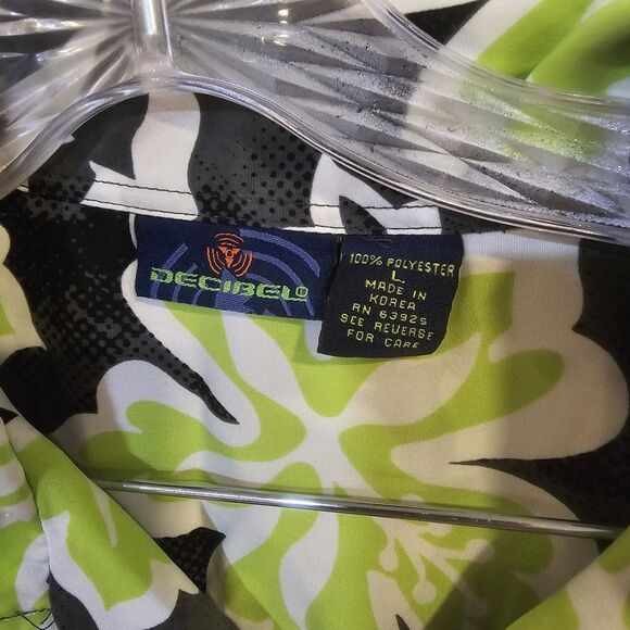 Decibel Men's Hawaiian Floral Button Down Short Sleeve Shirt Size Large Tropical - Picture 10 of 10